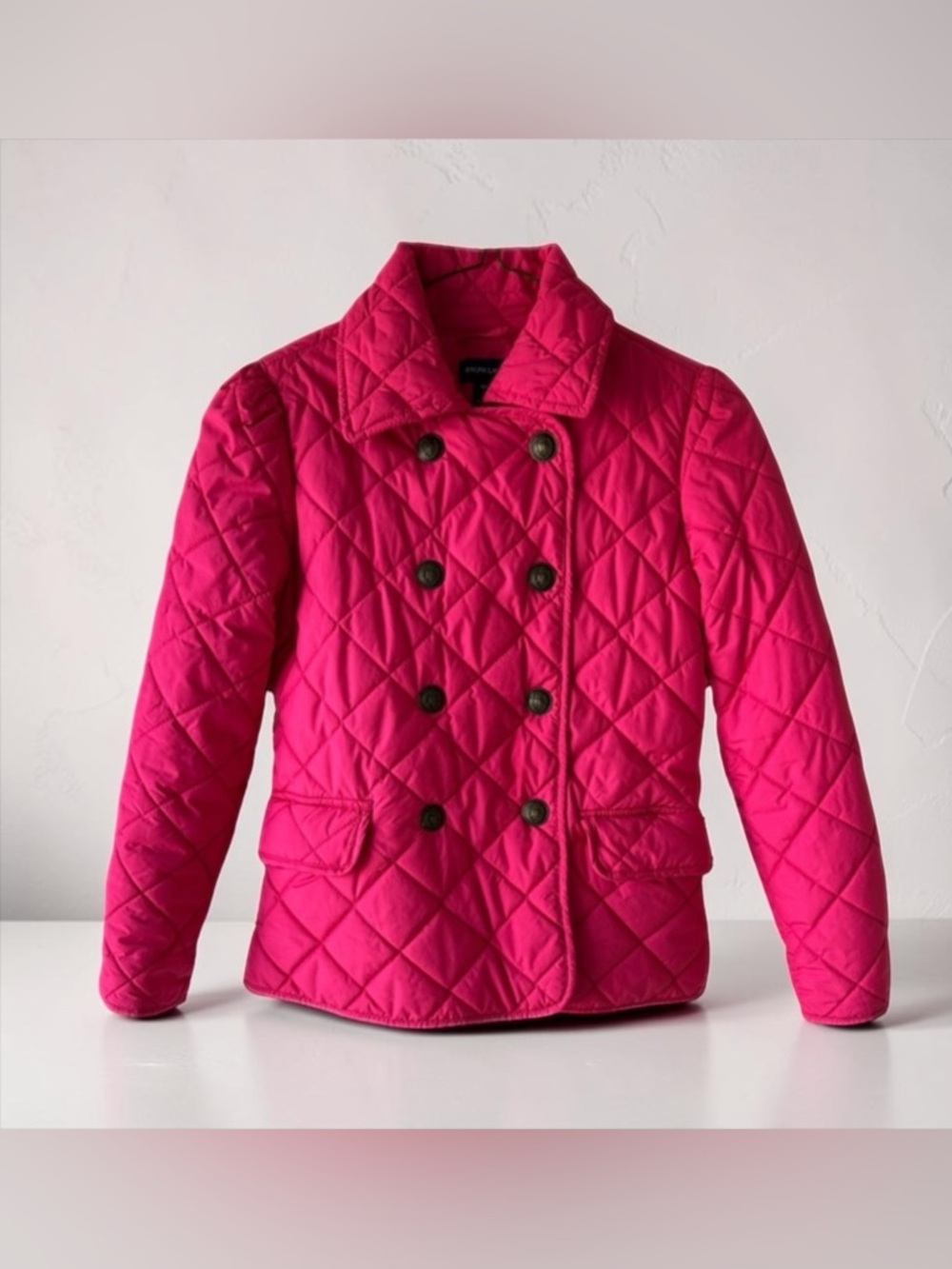 Ralph Lauren girls quilted button jacket dress coat Barbie pink